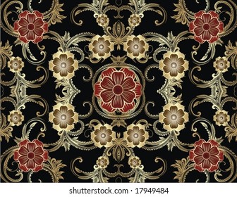 Retro floral background. Vector illustration.