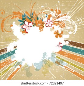 Retro floral background, vector illustration