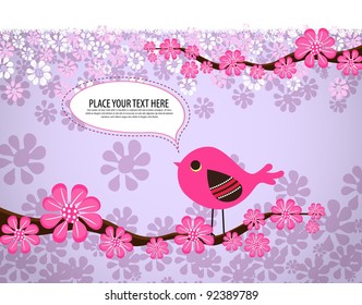 Retro floral background, vector illustration