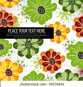 Retro floral background, vector illustration
