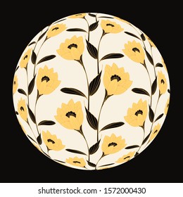 retro floral ball frame in ivory black shades