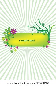 retro floral banner
