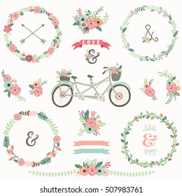 Retro-Bicycle-Elemente