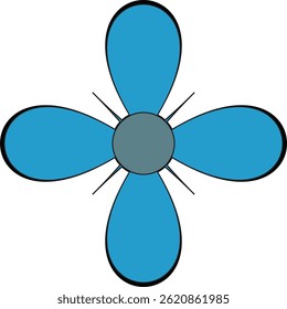 Retro Floral Bold Shape Element