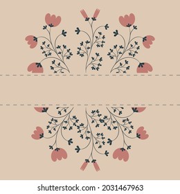 Retro floral border with place for gratulation