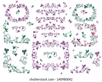 Retro floral borders