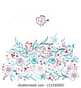 retro floral card