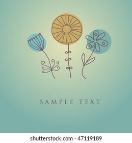 Retro floral card