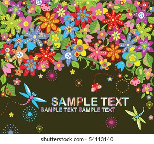 Retro floral card