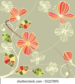 Retro floral card
