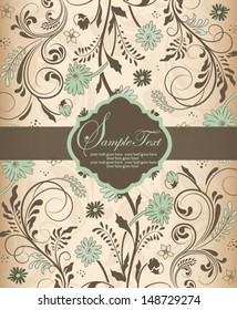Retro floral card for events