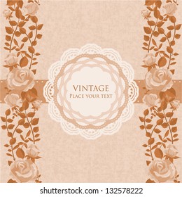 Retro floral card template