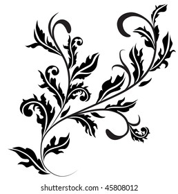 Retro floral design curl