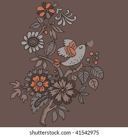 Retro floral element