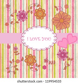 Retro floral frame.