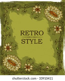 Retro floral frame