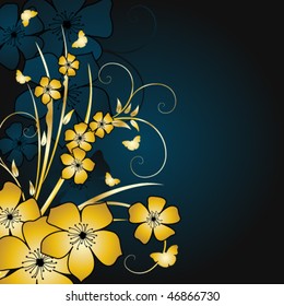 retro floral frame