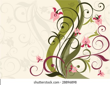 retro floral frame with place for text