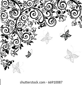 Retro floral greeting card