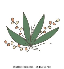 Retro Floral Illustration - Cannabis