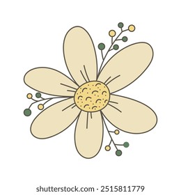 Retro Floral Illustration - Chamomile