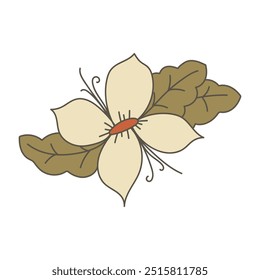 Retro Floral Illustration - Gardenia