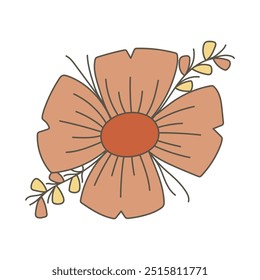 Ilustração Floral Retrô - Marigold