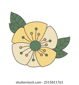 Retro Floral Illustration - Viola