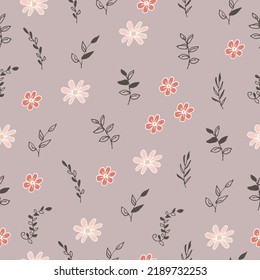 Retro floral illustrations! Seamless patterns showcasing hand-drawn flowers and leaves, perfect for vintage-inspired designs and elegant artistic presentations.