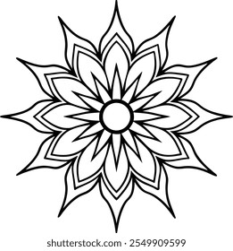 Retro Floral Mandela pattern design element