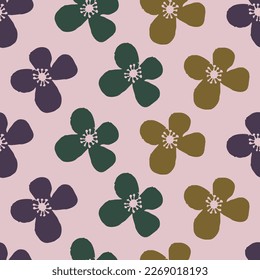 RETRO FLORAL MULTICOLOR SEAMLESS PATTERN ALL OVER PRINT VECTOR