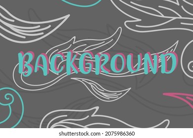 Retro floral nature leaves line art logo design
