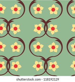 retro floral pattern