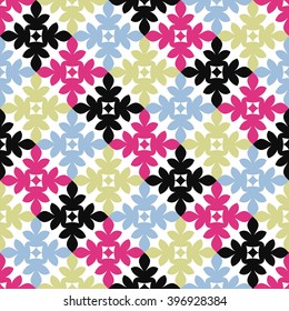 Retro Floral pattern, babies and kids's cute style, 90s trendy background with flowers, fashion fabric and wrapping paper, template for summer and spring theme creative design