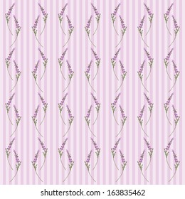 Retro floral pattern with lavender in provence style