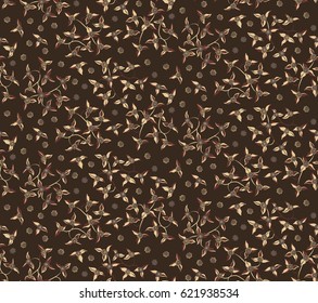 Retro Floral Pattern. Seamless Vintage Calico with Little Flowers. Small Millefleurs for Upholstery, Wallpaper, Cloth, Linen. Floral Template for Fabric, Textile in Old Faded Colors.