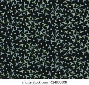 Retro Floral Pattern. Seamless Vintage Calico with Little Flowers. Small Millefleurs for Upholstery, Wallpaper, Cloth, Linen. Floral Template for Fabric, Textile in Old Faded Colors.