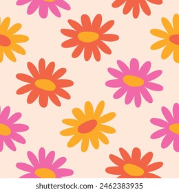 Patrón Floral Retro Patrón Floral de Primavera Patrón de Flores Sin Costura