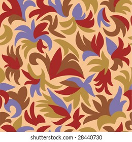 Retro Floral Pattern - Vector