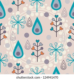 Retro floral seamless background