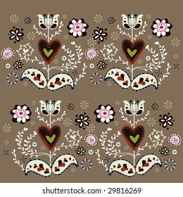 Retro floral seamless background