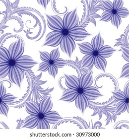 Retro floral seamless background