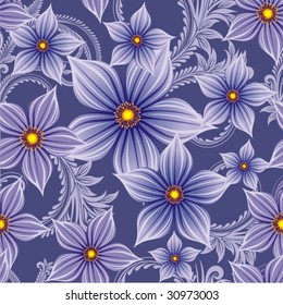 Retro floral seamless background