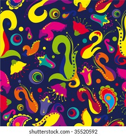   Retro floral seamless background