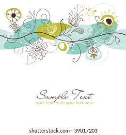 Retro floral seamless background