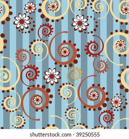  Retro floral seamless background