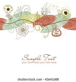   Retro floral seamless background