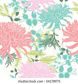 Retro floral seamless background