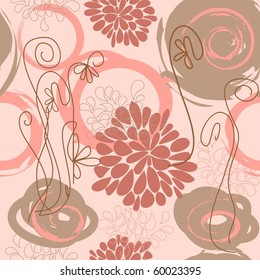 Retro floral seamless background