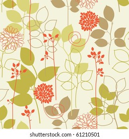 Retro floral seamless background